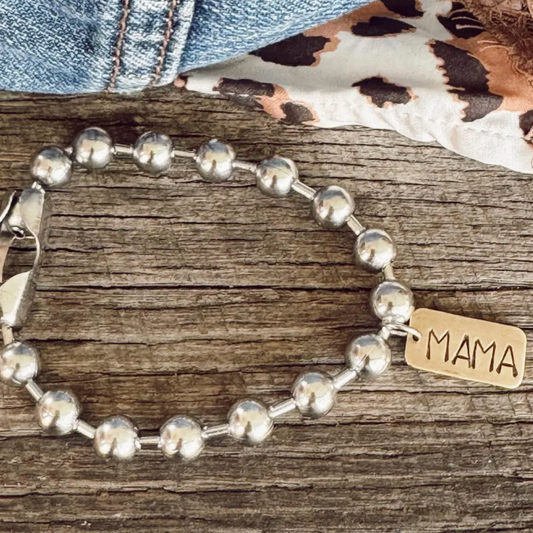 Small bead chain bracelet - mama