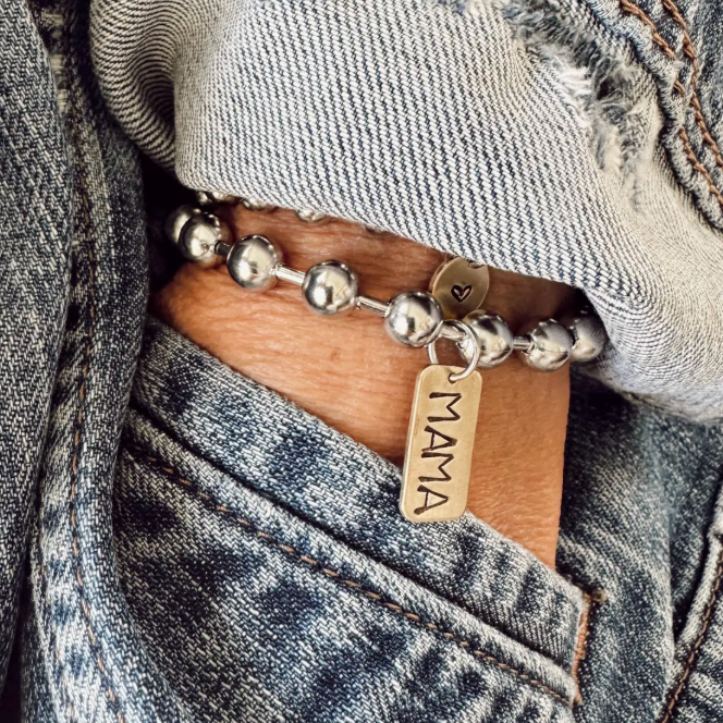 Small bead chain bracelet - mama