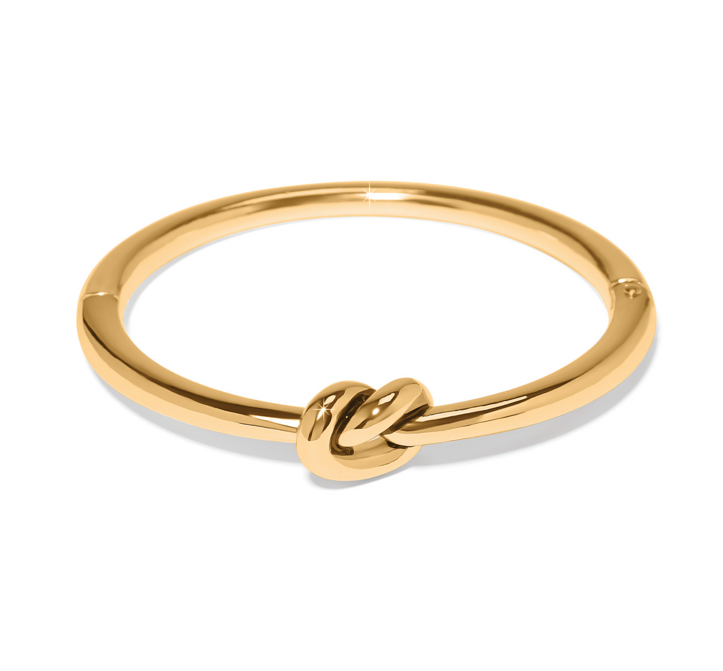 Gold Interlok Single Knot Hinged Bangle