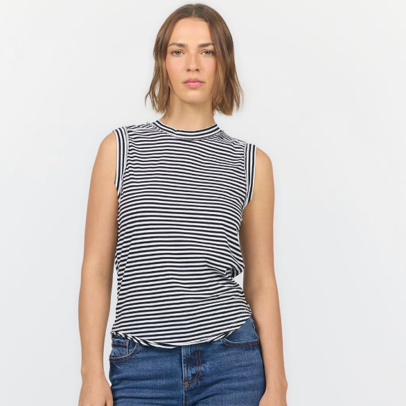 ZO Top B+W Stripe