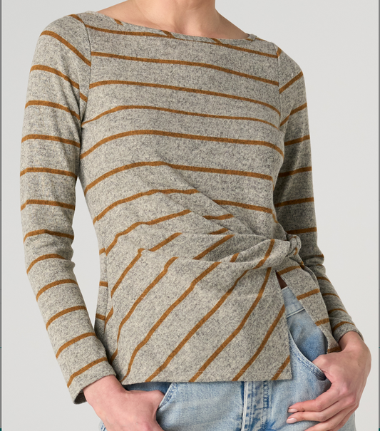 Long Sleeve Boat Neck Knit