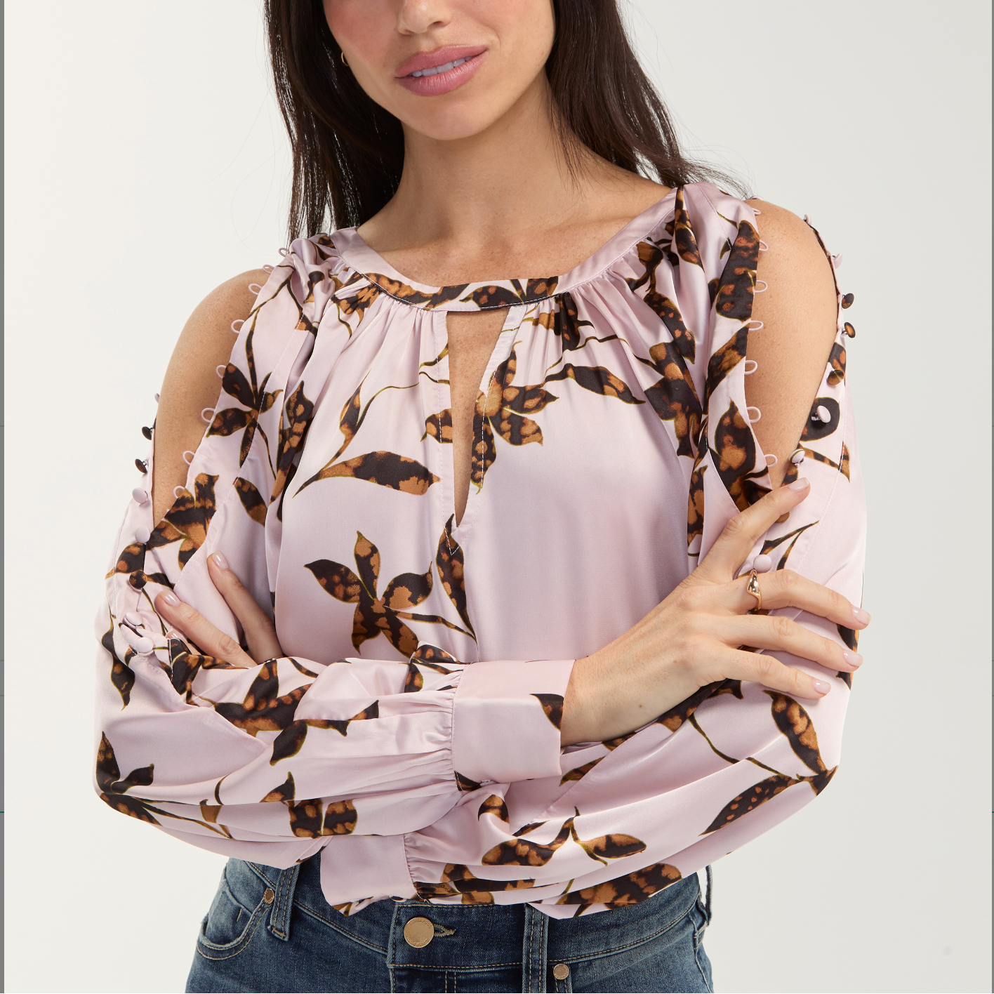 Long Sleeve Woven Blouse