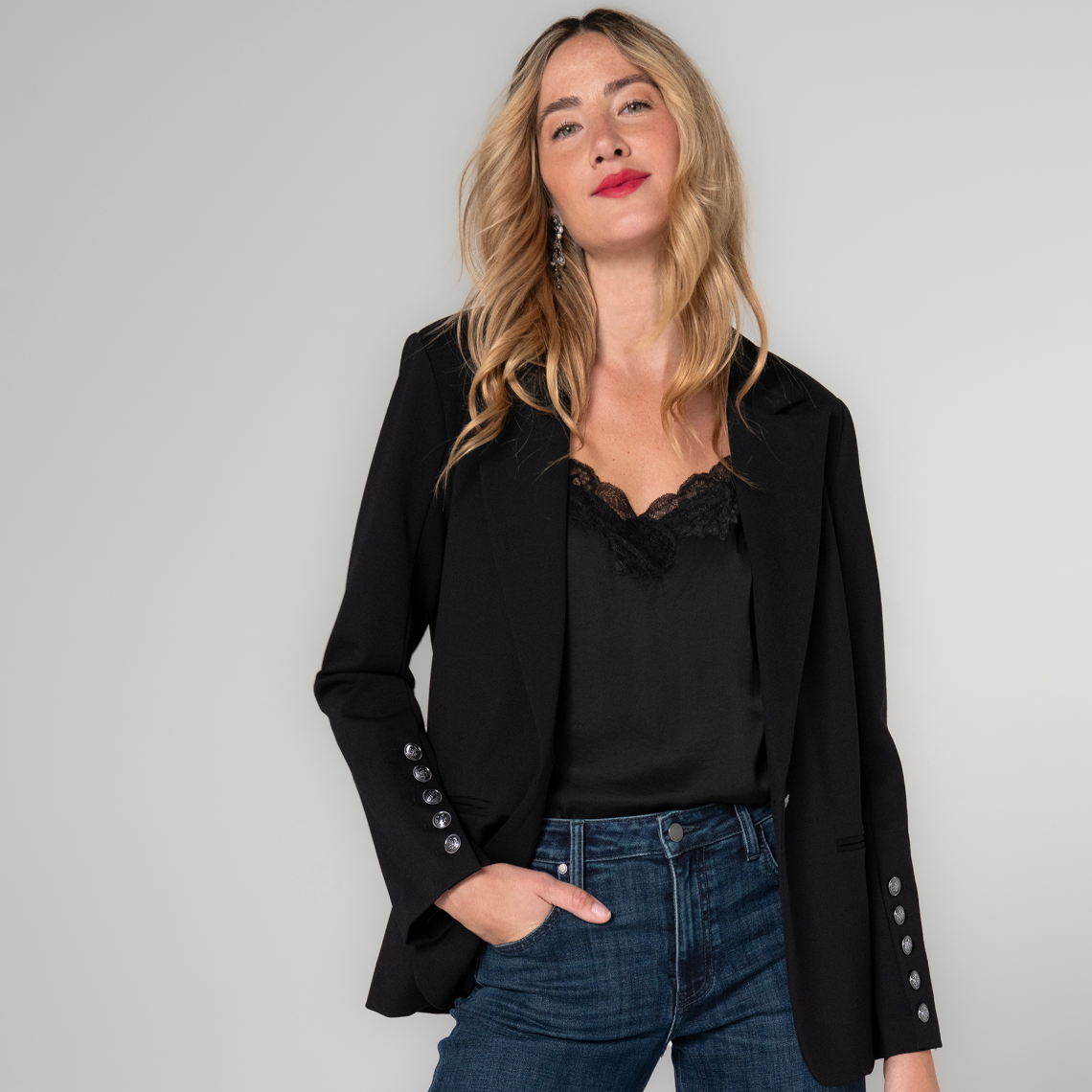 Blazer with Button Sleeve