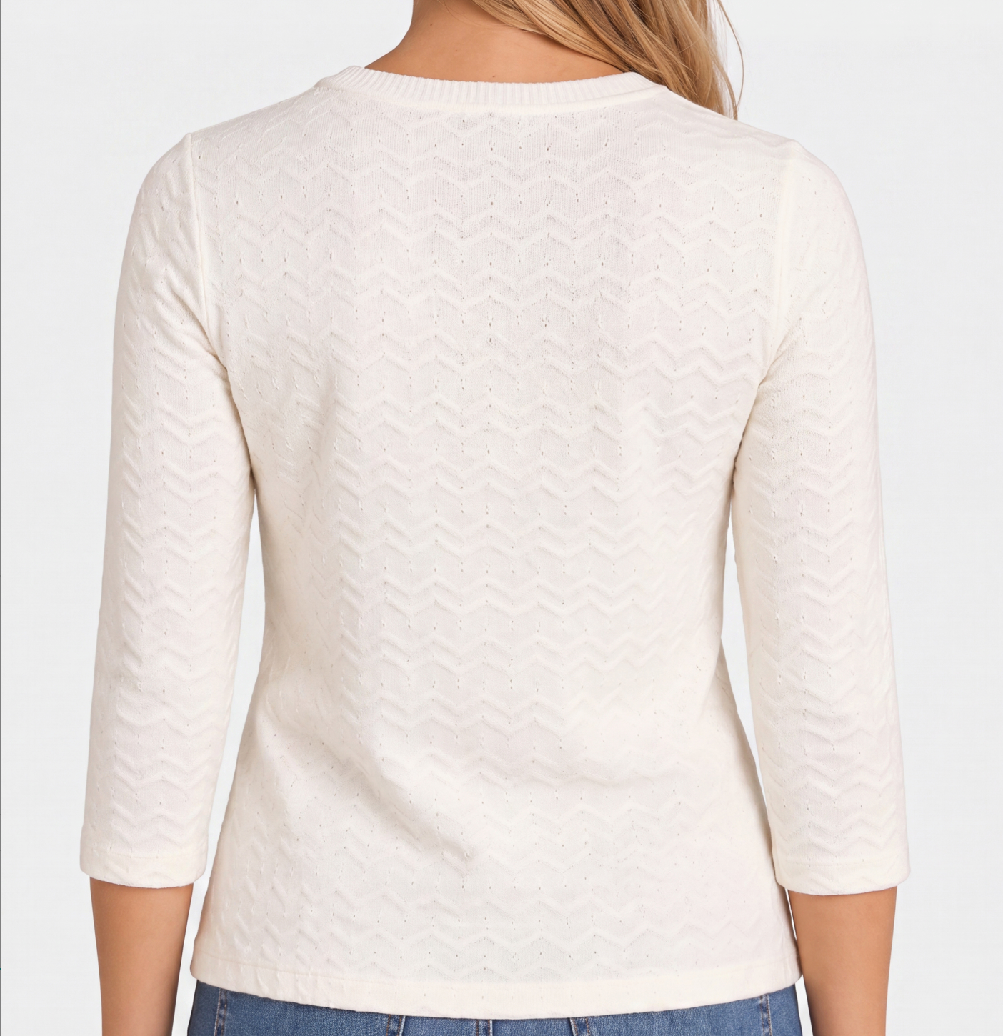 3/4 Sleeve Crew Neck Knit