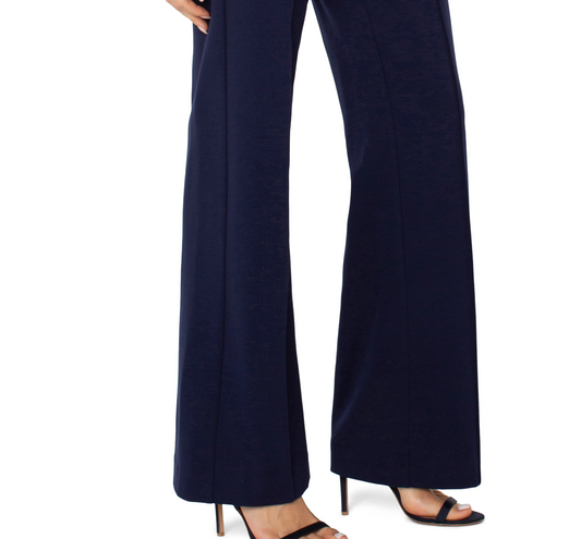 Kayla Pull On Wide Leg Trouser - Navy