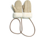 Taupe Faux Fur Suede Mittens