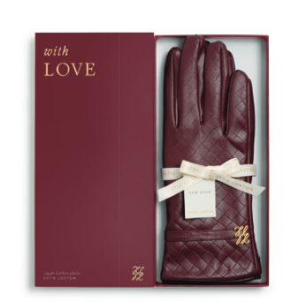 Boxed Faux Leather Gloves