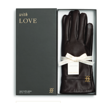 Boxed Faux Leather Gloves