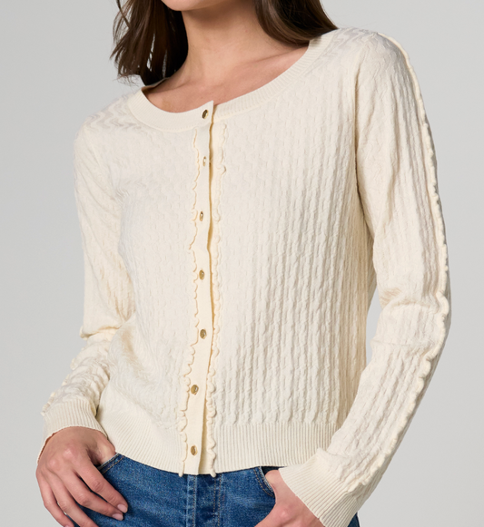 Ruffle Button Front Cardigan