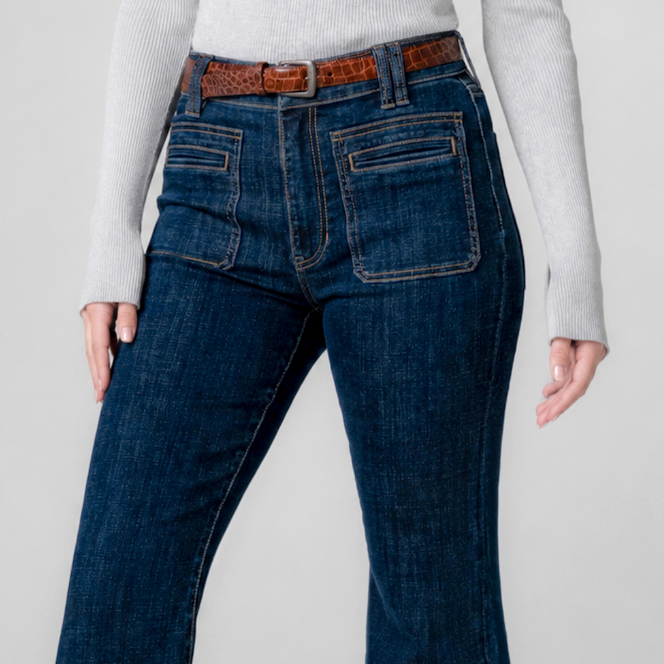 Hannah Flare w/ Vtg Patch Pockets 28' Ins
