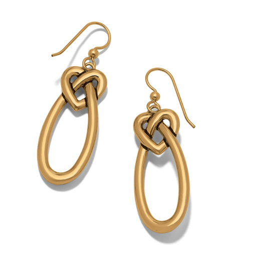Interlok Linked Hearts French Wire Earrings-Gold
