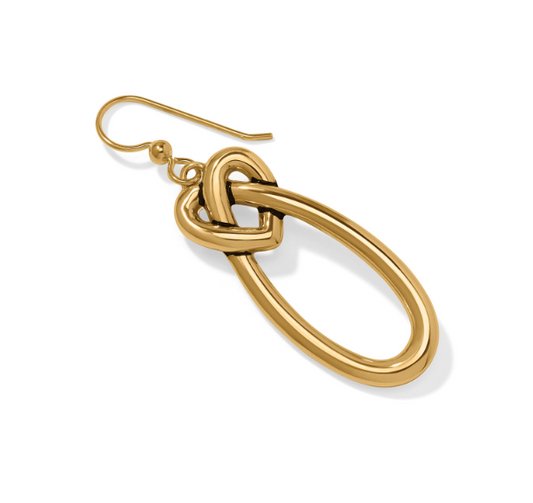 Interlok Linked Hearts French Wire Earrings-Gold