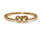 Interlok Linked Hearts Hinged Bangle-Gold