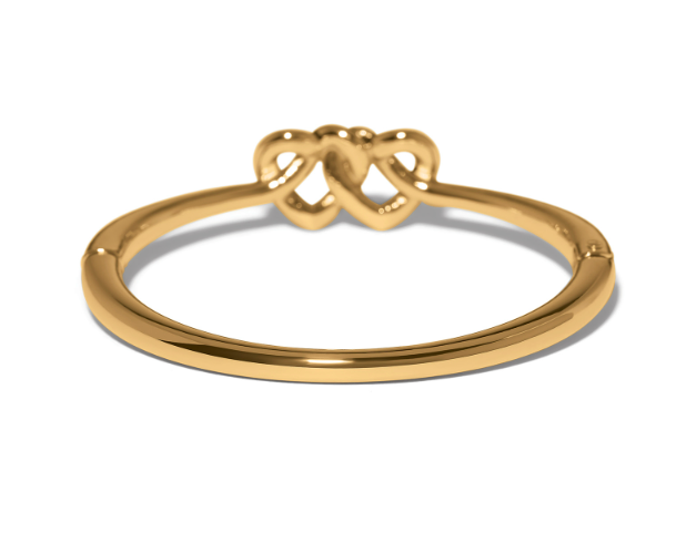 Interlok Linked Hearts Hinged Bangle-Gold