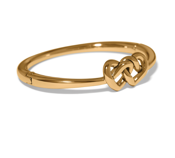 Interlok Linked Hearts Hinged Bangle-Gold