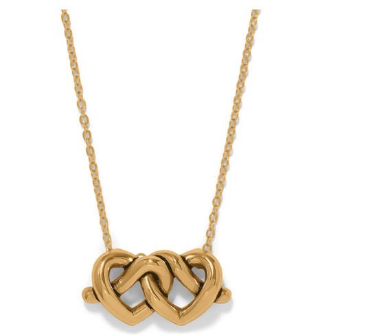 Interlok Linked Hearts Necklace-Gold