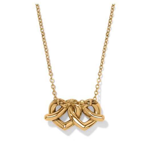 Interlok Linked Hearts Necklace-Gold
