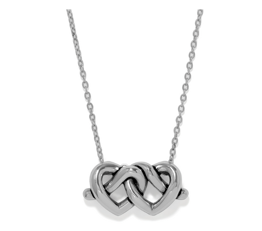 Interlok Linked Hearts Necklace-Silver
