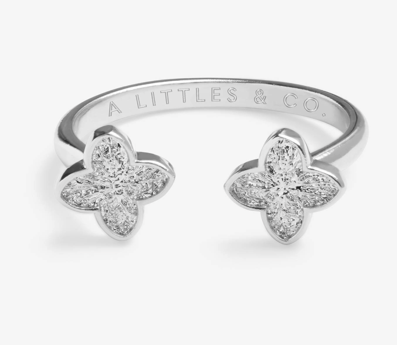 Signature Clover Collection Textured Clover Ring In Silver Plating