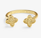 Signature Clover Collection Textured Clover Ring In Gold-Tone Plating