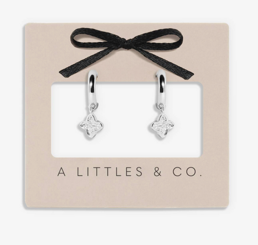 Textured Clover Earrings - silver