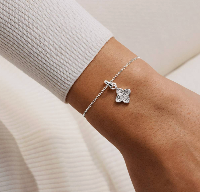 Signature Clover Collection Textured Clover Bracelet In Silver Plating