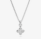 Signature Clover Collection Textured Clover Necklace In Silver Plating