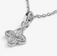 Signature Clover Collection Textured Clover Necklace In Silver Plating