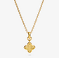 Signature Clover Collection Textured Clover Necklace In Gold-Tone Plating