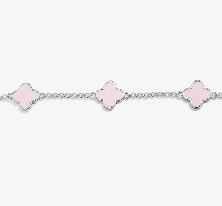 Signature Clover Collection Pink Clover Bracelet In Silver Plating