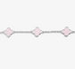 Signature Clover Collection Pink Clover Bracelet In Silver Plating