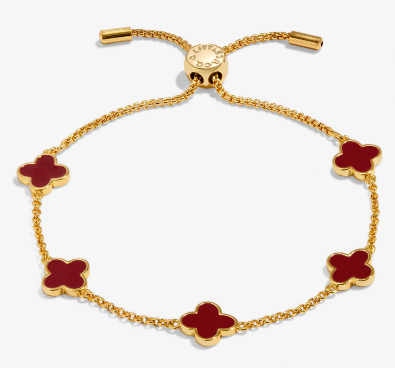 Signature Clover Collection Red Clover Bracelet In Gold-Tone Plating