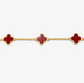 Signature Clover Collection Red Clover Bracelet In Gold-Tone Plating