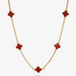 Signature Clover Collection Red Clover Necklace In Gold-Tone Plating