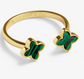 Signature Clover Collection Green Clover Ring In Gold-Tone Plating