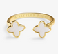 Signature Clover Collection White Clover Ring In Gold-Tone Plating