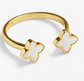 Signature Clover Collection White Clover Ring In Gold-Tone Plating