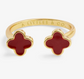 Signature Clover Collection Red Clover Ring In Gold-Tone Plating