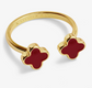 Signature Clover Collection Red Clover Ring In Gold-Tone Plating
