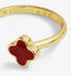 Signature Clover Collection Red Clover Ring In Gold-Tone Plating