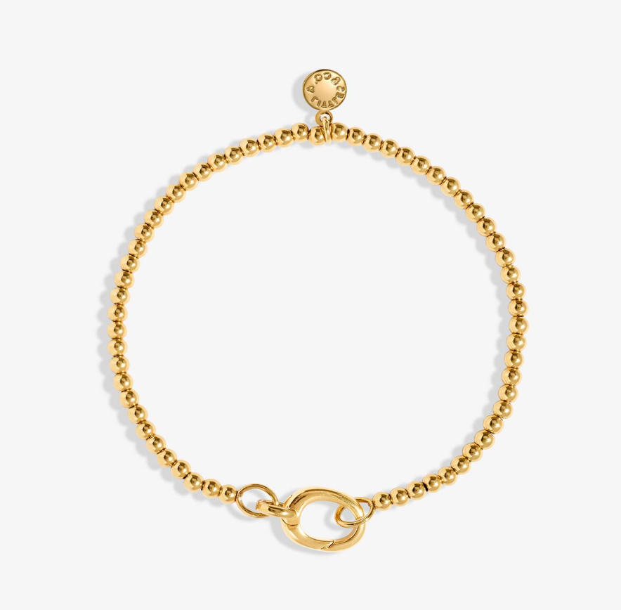 3mm Stretch Charm bracelet - gold