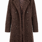 Double Breasted  Brown Sherpa Coat