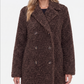 Double Breasted  Brown Sherpa Coat