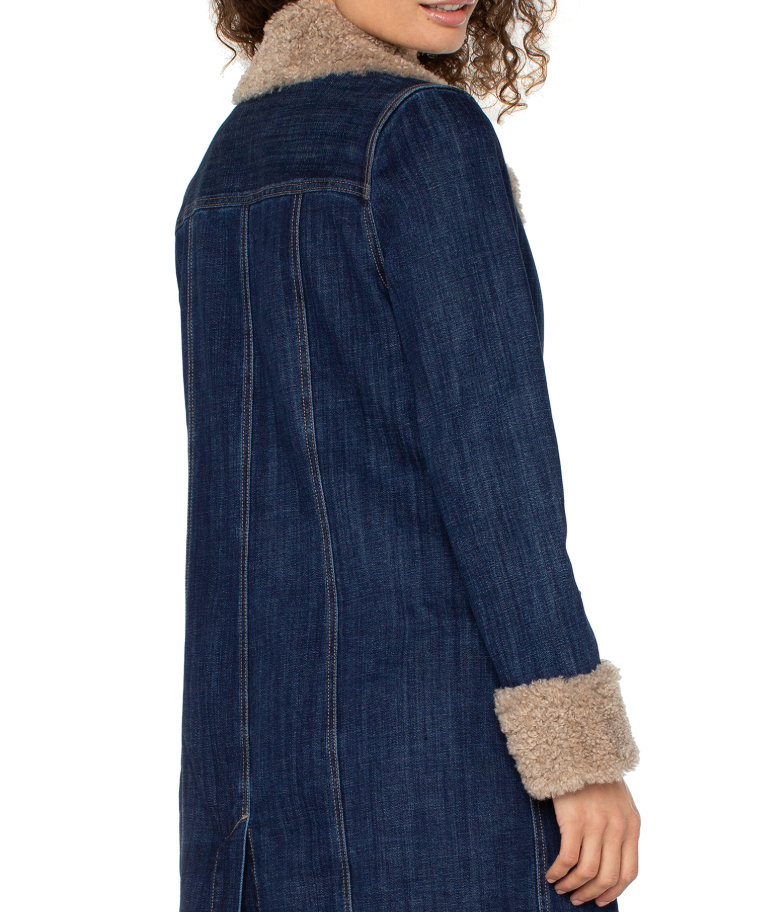 Sherpa Trimmed Notch Collar Jacket