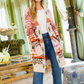 Long Cardi with Fringe - Aztec print