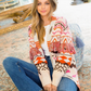 Long Cardi with Fringe - Aztec print