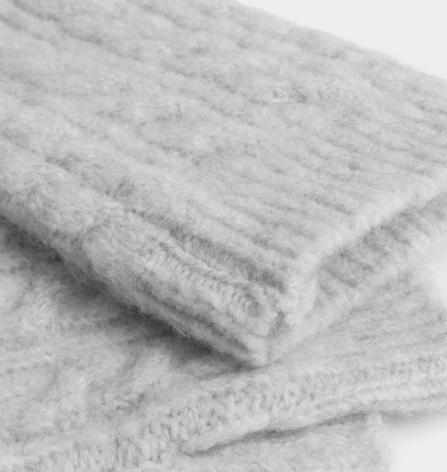 Gray Cable Knit Hand Warmer