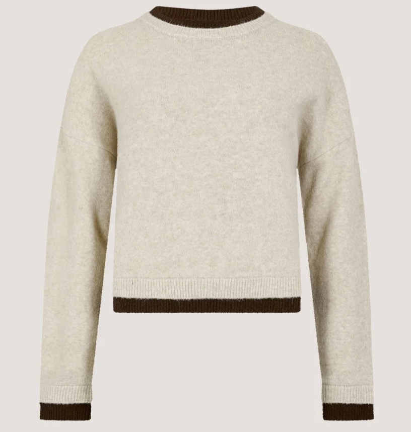 Apricot Contrast Layered Sweater