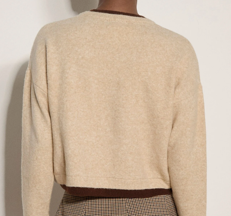 Apricot Contrast Layered Sweater