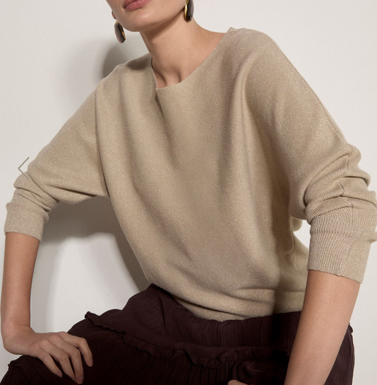 Metallic Ribbed Knit Jumper